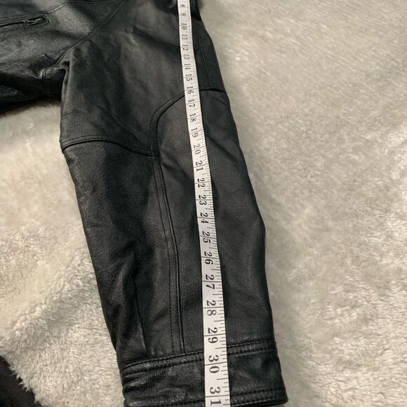 VTG Wilson’s‎ Thinsulate Black Leather Full Zip Jacket Size Large Y2K - Picture 7 of 12